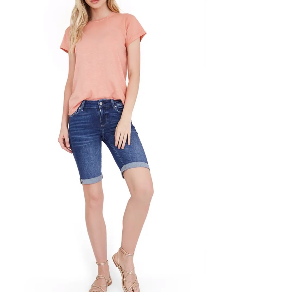 PAIGE Jax Knee Denim Shorts